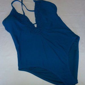 CHRISTINA SWIMEAR MAILLOTS Crochet Blue NWT XL